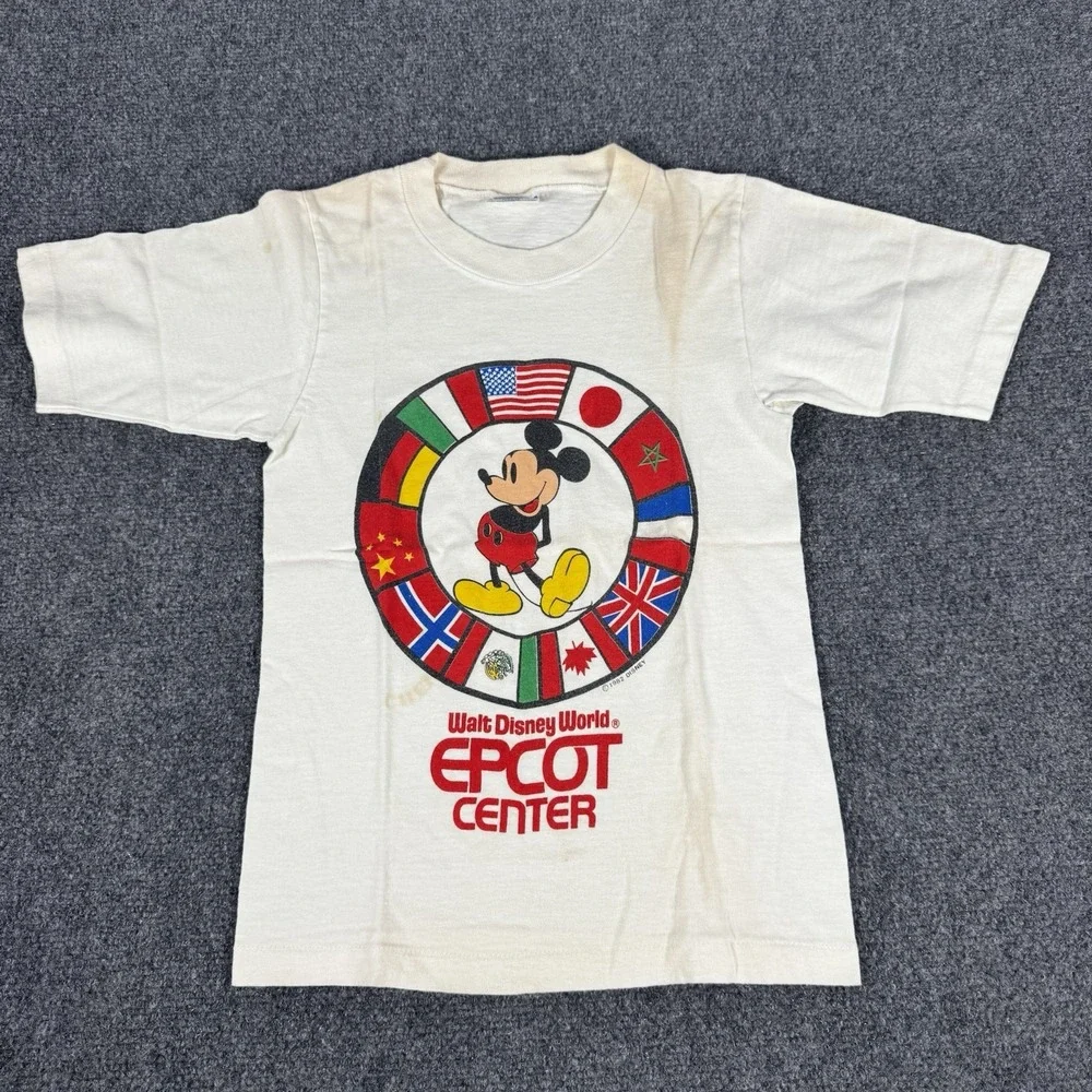 Vintage 1982 Disney Epcot‎ Center Walt Disney World Mickey Mouse Kids T-Shirt